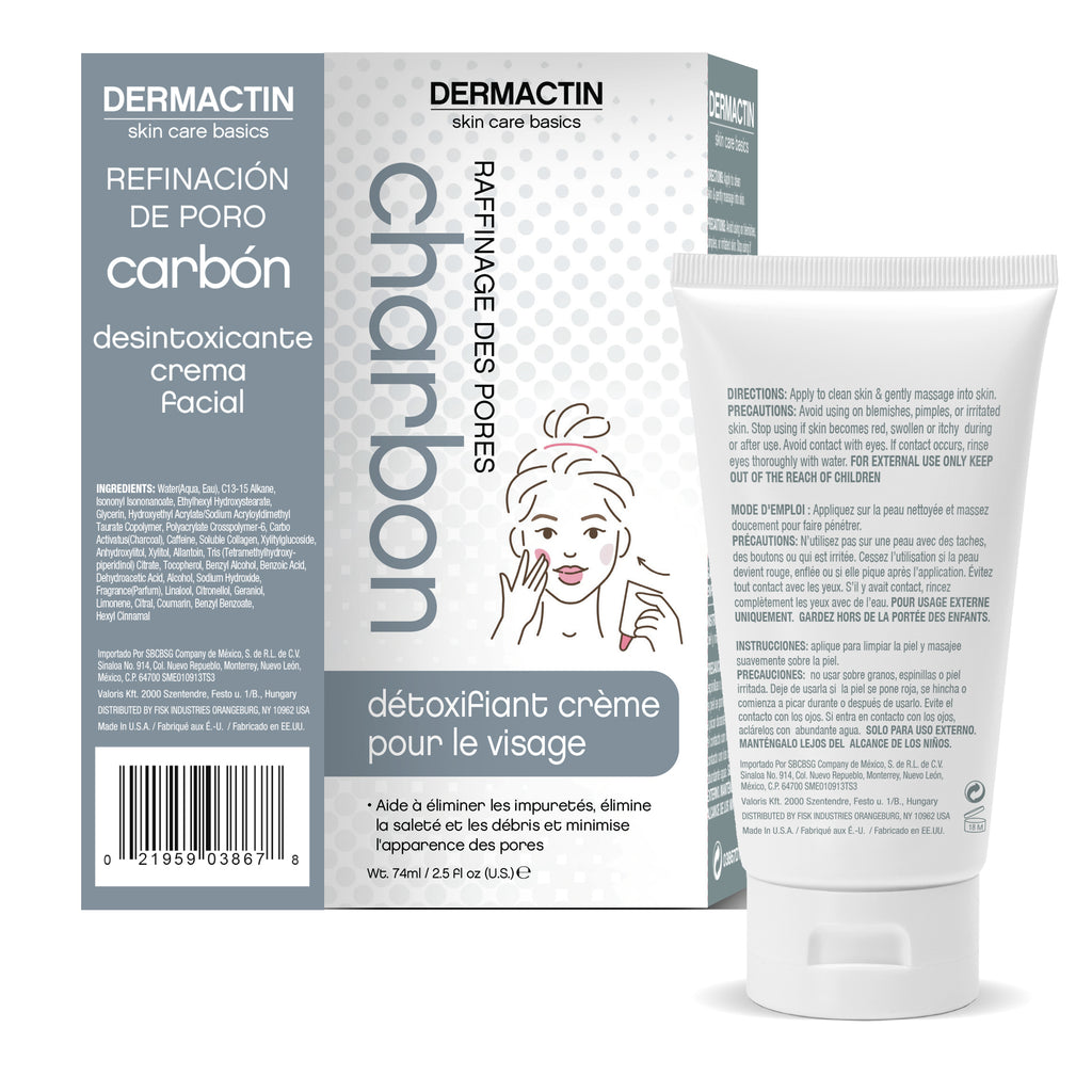 Dermactin Skin Care Basics Pore Refining Charcoal Detoxifying Facial Cream 3 oz