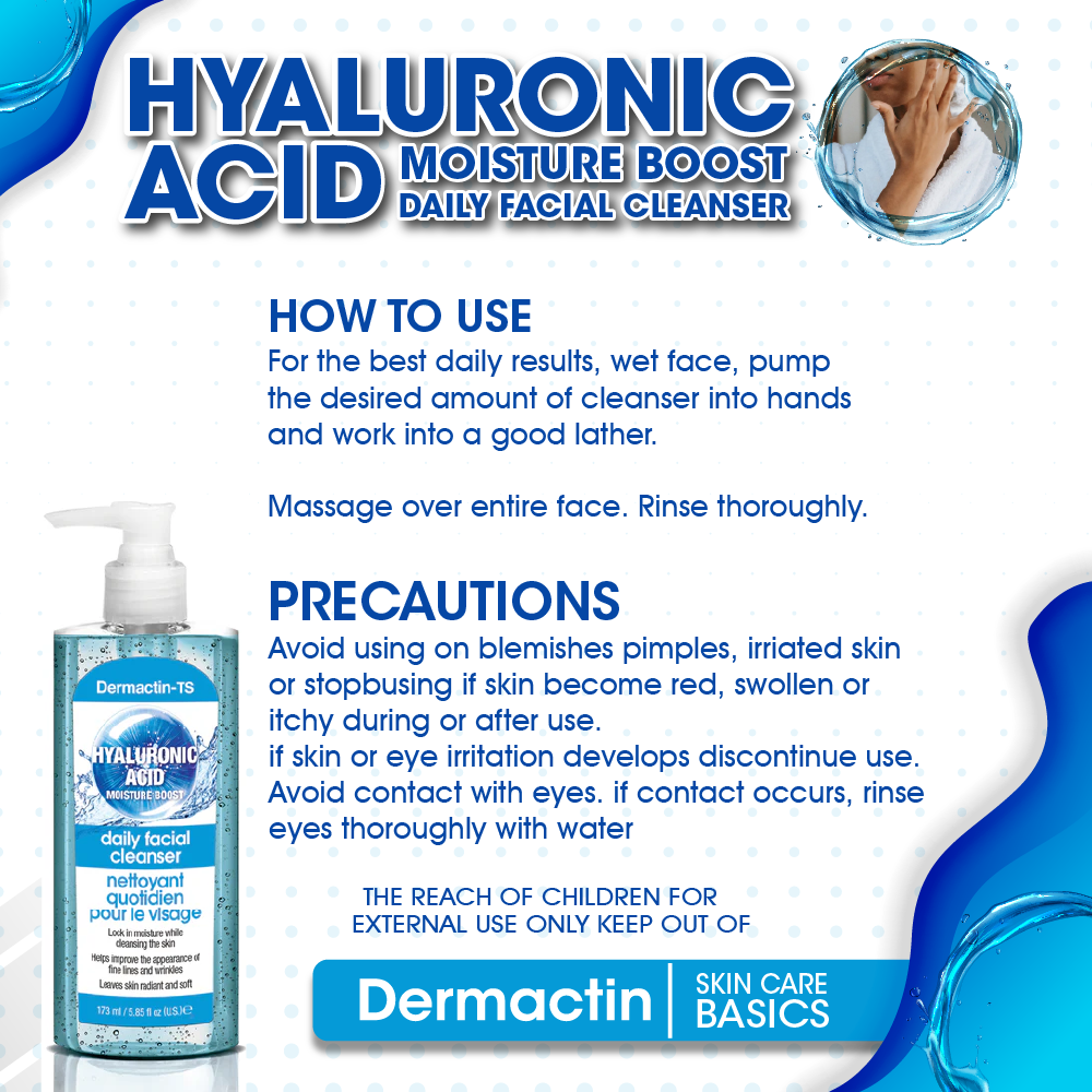 Dermactin Hyaluronic Acid Daily Facial Cleanser 5.85 oz.