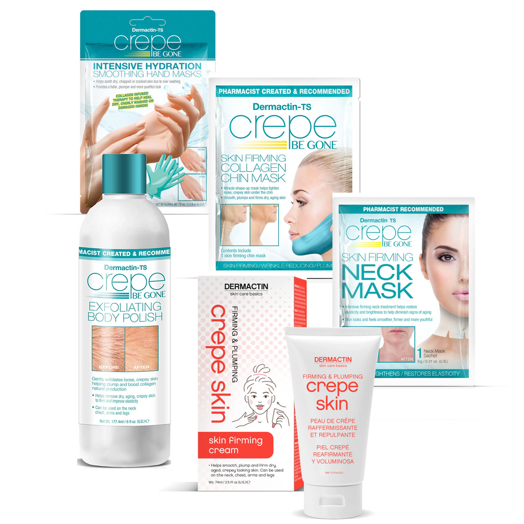 Dermactin-TS Crepe Be Gone Crepe Skin Body Souffle, Polish & Targeted Mask Kit - 5-PC Set