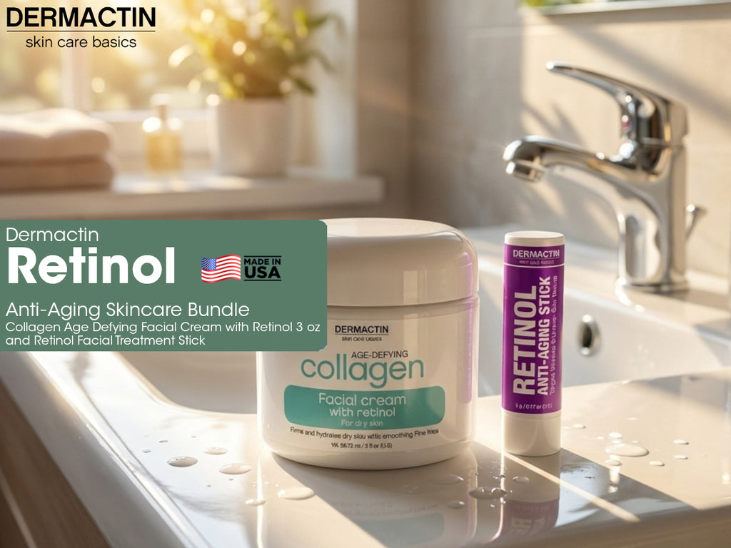 Dermactin Retinol Anti‑Aging Skincare Bundle 2-PC SET– Collagen Facial ...