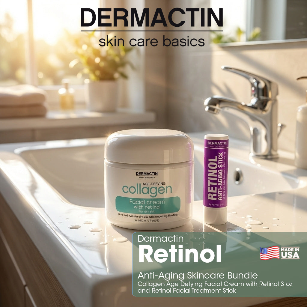 Dermactin Retinol Anti‑Aging Skincare Bundle 2-PC SET– Collagen Facial ...