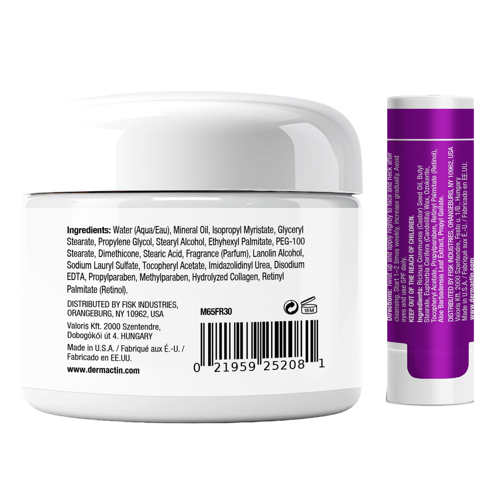 Dermactin Retinol Anti‑Aging Skincare Bundle 2-PC SET– Collagen Facial ...