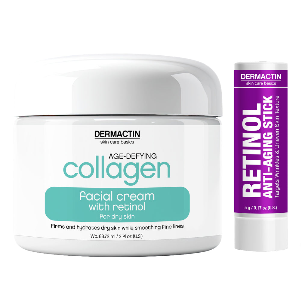 Dermactin Retinol Anti‑Aging Skincare Bundle 2-PC SET– Collagen Facial ...