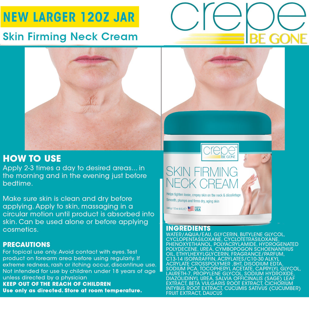 Crepe Be Gone Skin Firming Neck Cream - Large 12 oz.