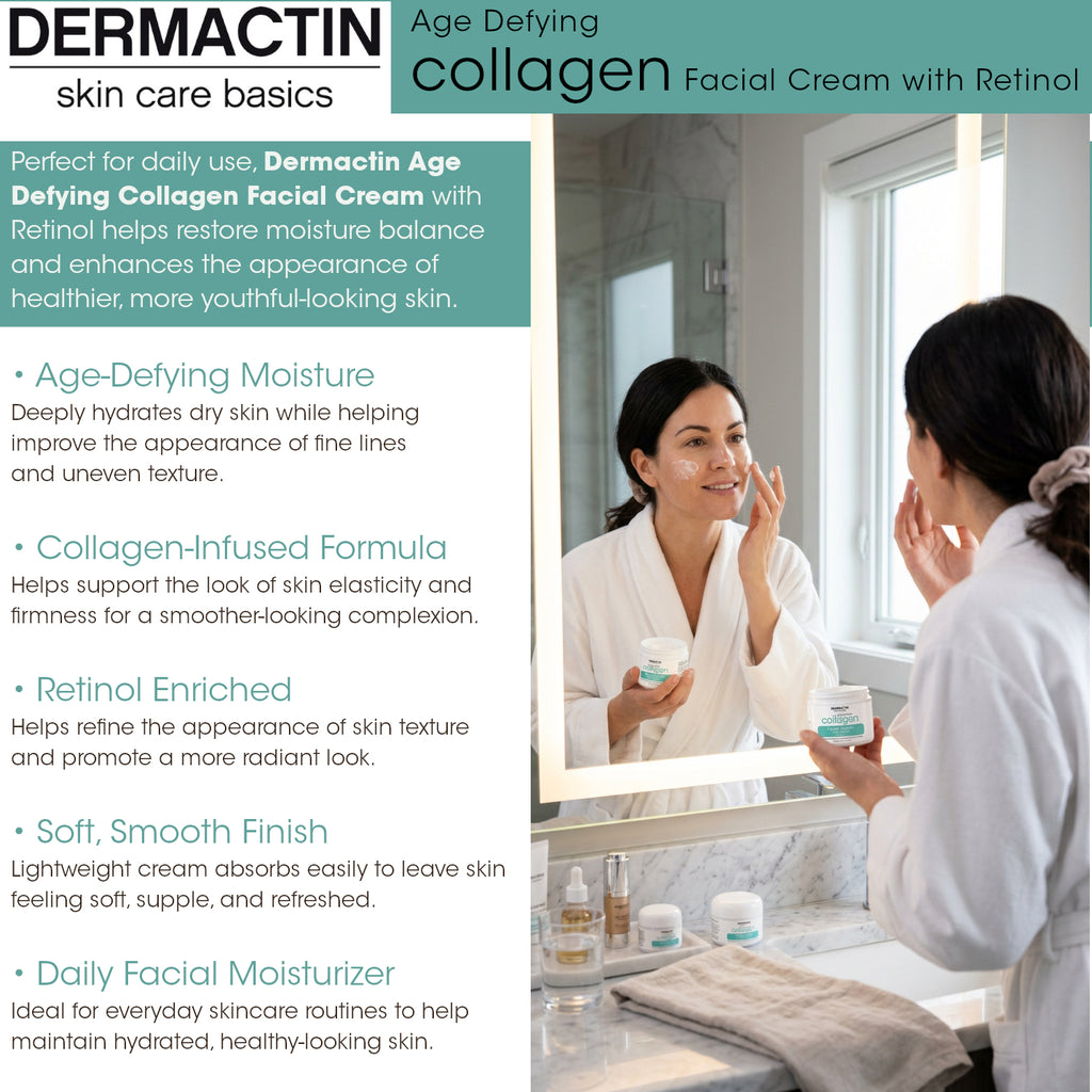 Dermactin Retinol Anti‑Aging Skincare Bundle 2-PC SET– Collagen Facial ...