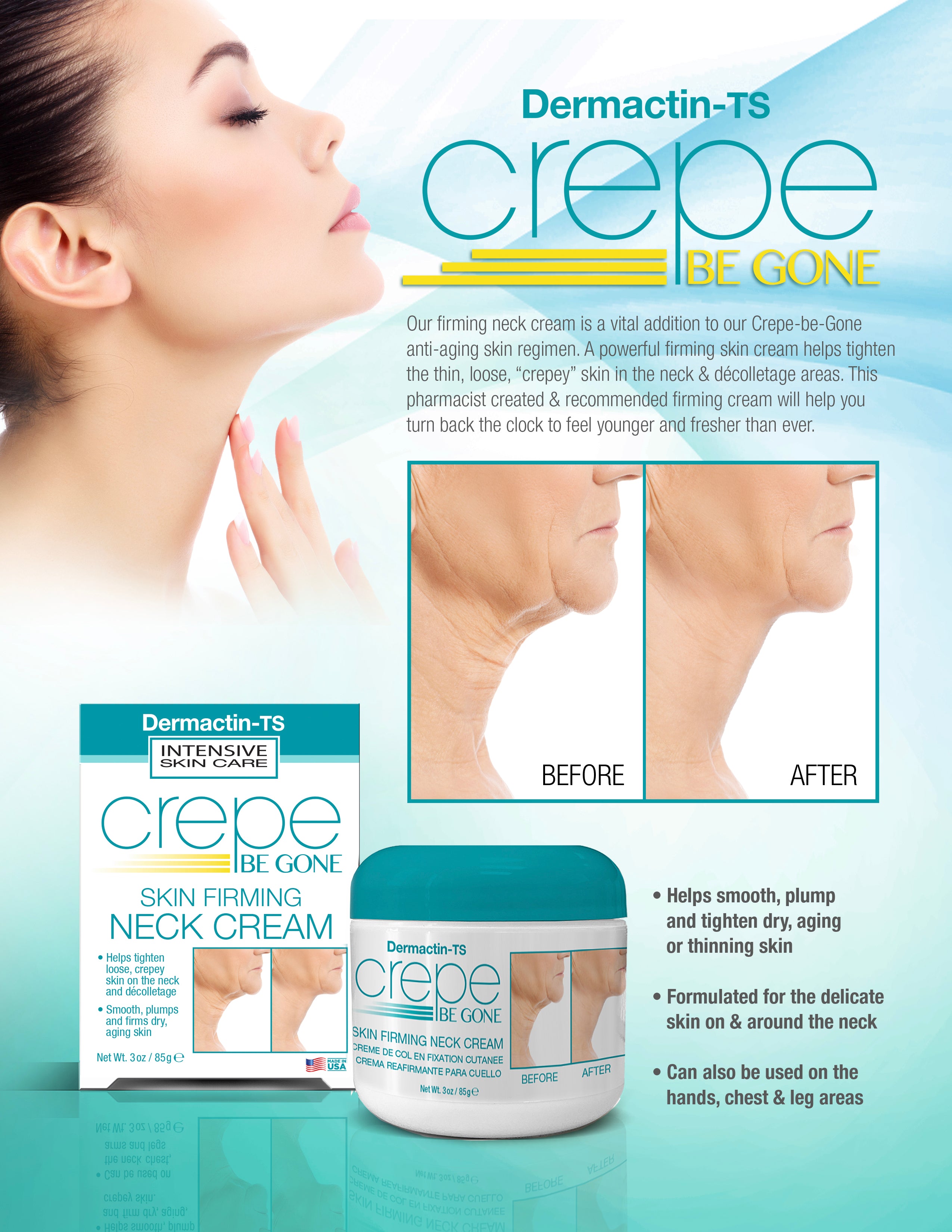 Crepe Be Gone Classic Body Souffle 3 oz. AND Firming Neck