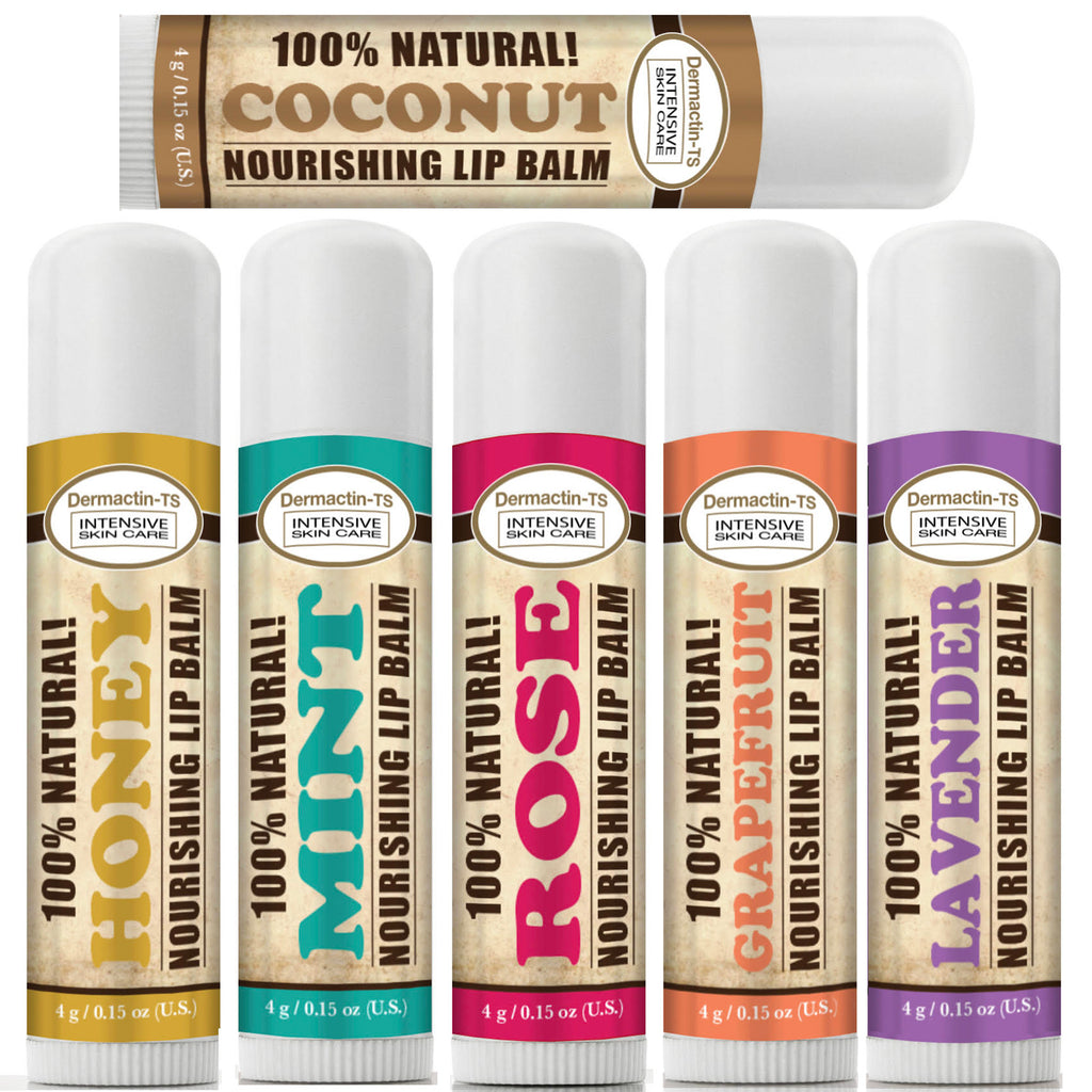 Dermactin-TS 100% Natural Lip Balms (3-PACKS) 6-Varieties